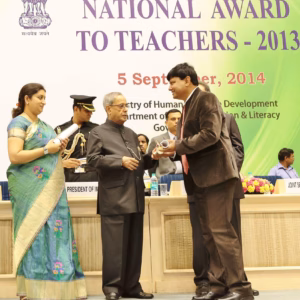 Receiving National Award to Teachers